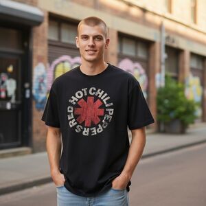 RED HOT CHILI PEPPERS Vintage Logo T-shirt RHCP Black Rock Tee Adult Small GUC